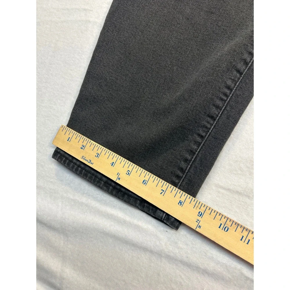 Old Navy OG Loose High-Rise Jeans Womens 12 Short Washed Black Wide Leg Denim